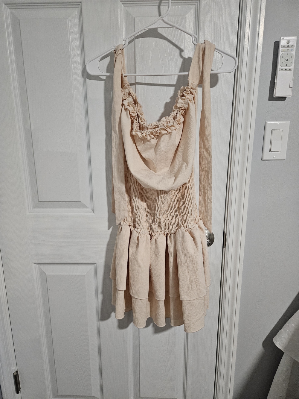 Strapless Ruffle Hem Sundress - Peachy Cream - Picture 4 of 4